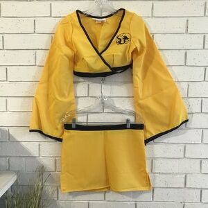 Naughty Ninja Yellow Halloween Costume Top Skirt Size Small 6-8